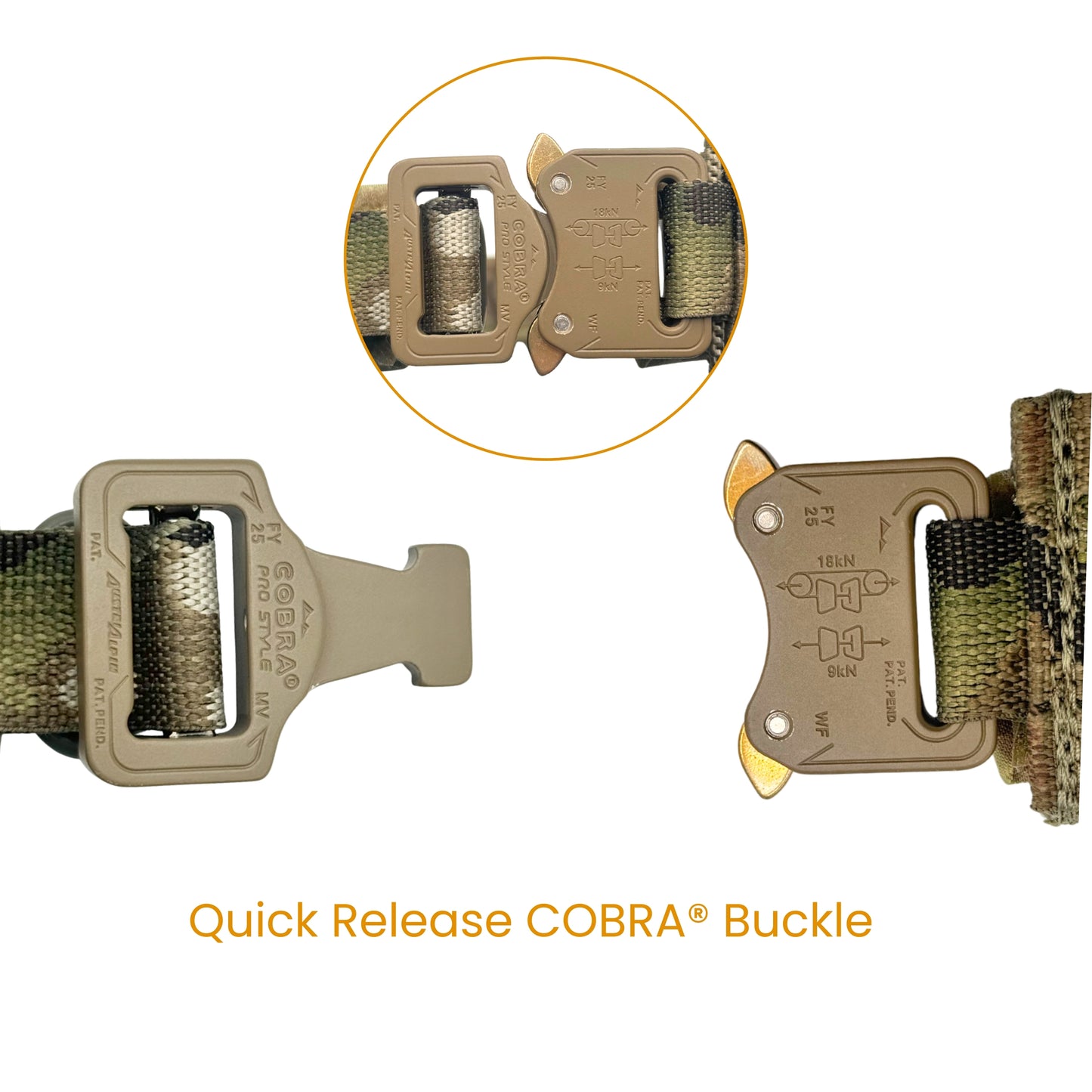 Laser Cut Battle Belt with Inner Belt & Cobra Buckle