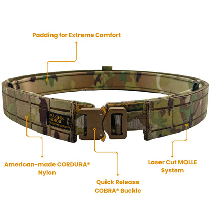 Laser Cut Battle Belt with Inner Belt & Cobra Buckle
