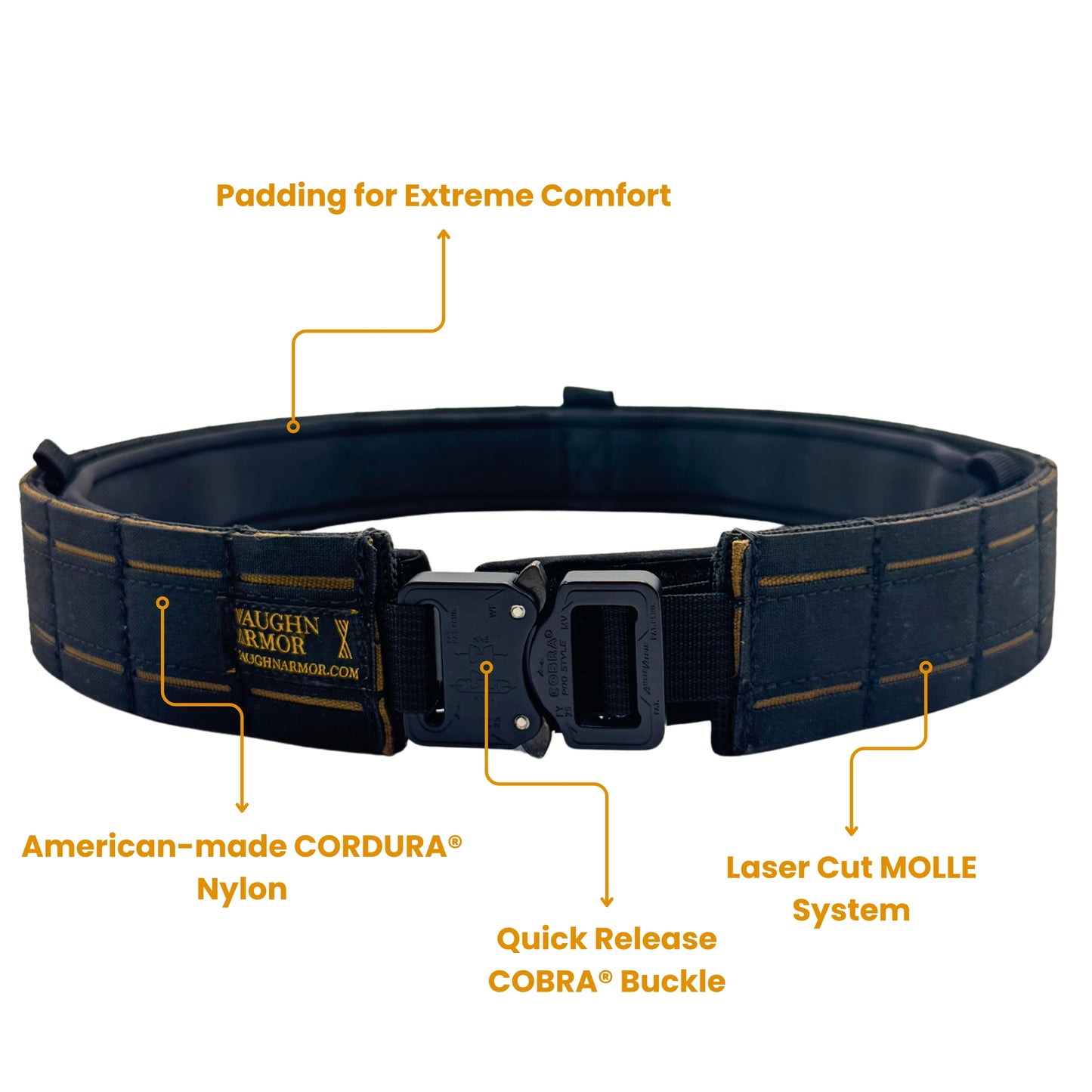 Laser Cut Battle Belt with Inner Belt & Cobra Buckle