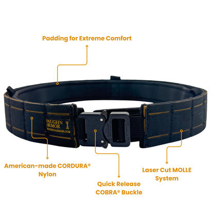Laser Cut Battle Belt with Inner Belt & Cobra Buckle