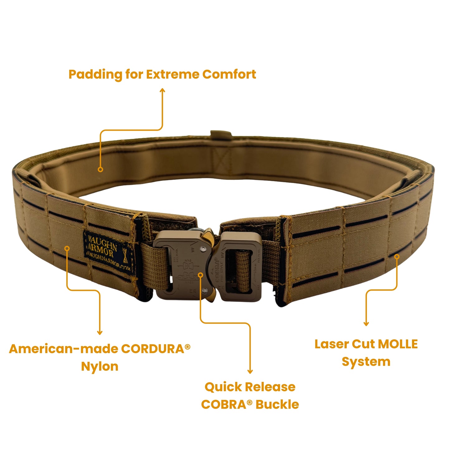 Laser Cut Battle Belt with Inner Belt & Cobra Buckle