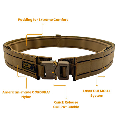 Laser Cut Battle Belt with Inner Belt & Cobra Buckle